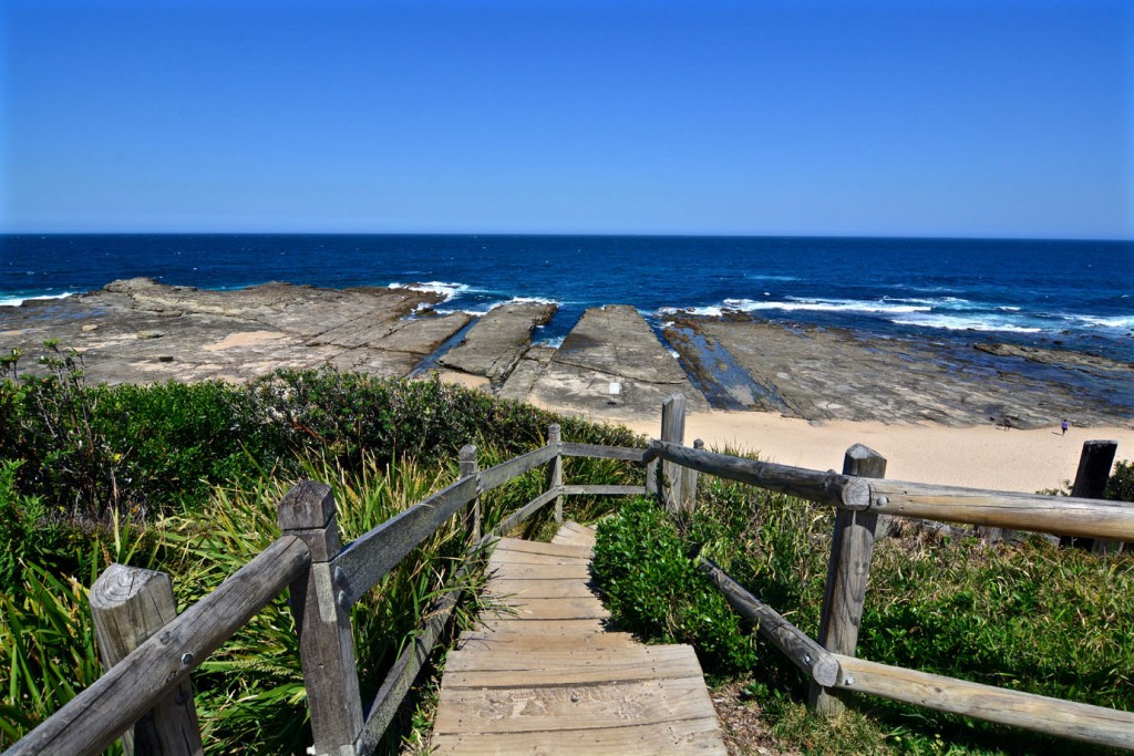 Wooden stair down to the beach