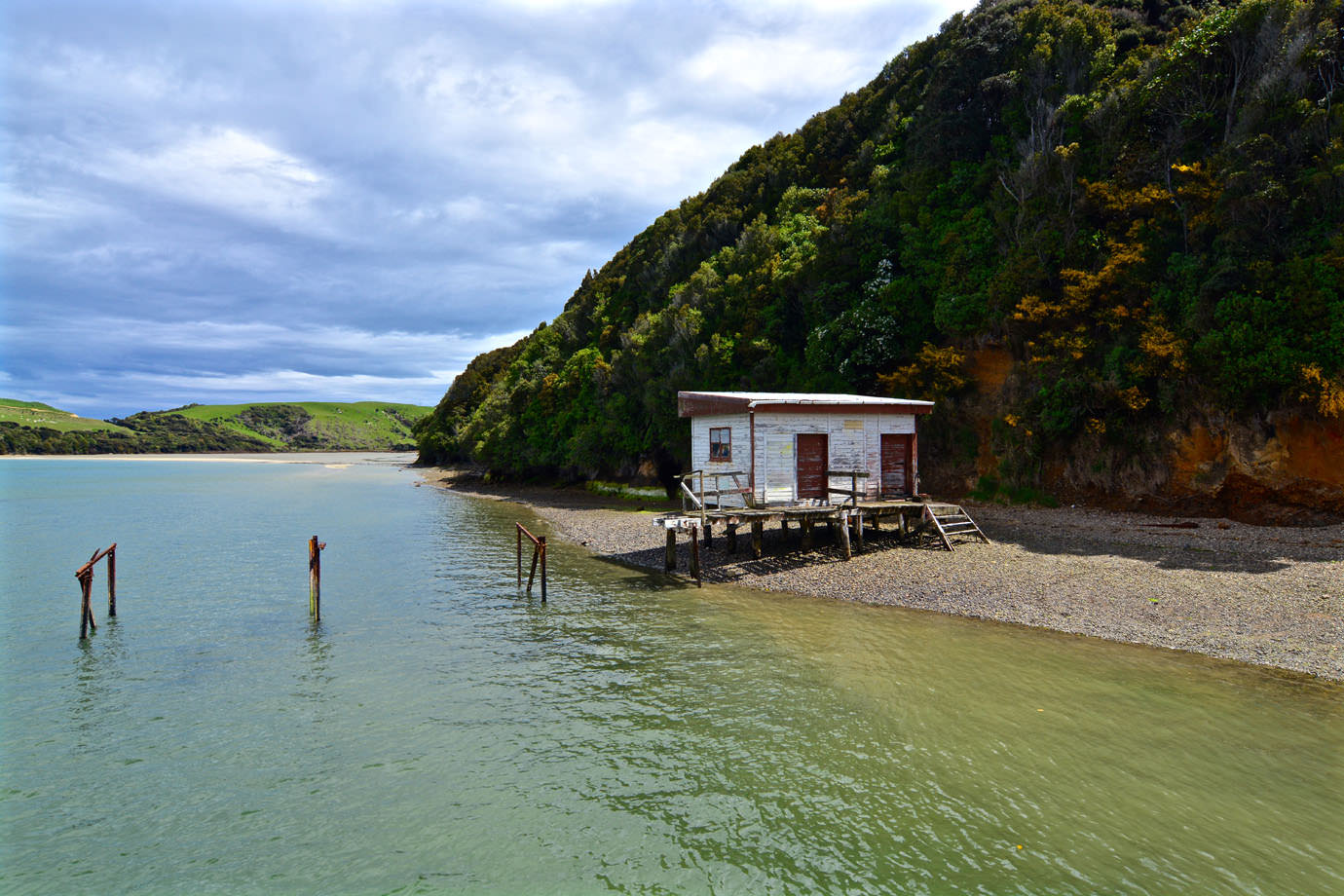 Boat house at Lake Waihola